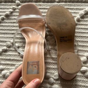 DV by Dolce Vita Women's Tan Heels with Clear Straps